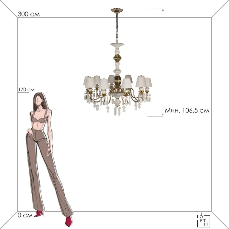 Подвесная люстра Loft IT Grace 10203/10 White в Нижнем Новгороде