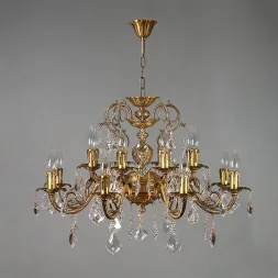 Подвесная люстра Ambiente Alicante 8888/8+8 AB Leaf Crystal