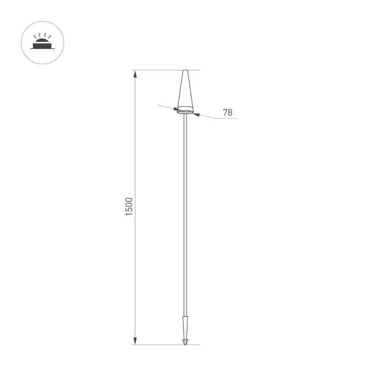 Ландшафтный светодиодный светильник Arlight LGD-Cono-Boll-H1500-7W Warm3000 037521 в Нижнем Новгороде