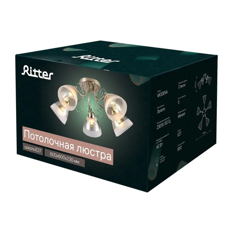 Потолочная люстра Ritter Palermo 52546 2 в Нижнем Новгороде