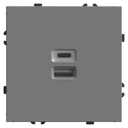 Розетка 2-местная USB + Type C Stekker Эмили RST10-5115-10 49957