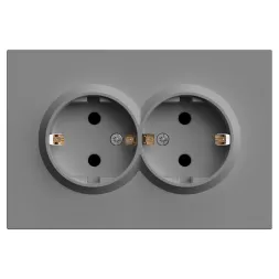 Розетка 2-местная с защитной шторкой Stekker Эмили RST16-5114-10 49960
