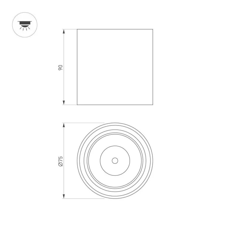 Потолочный светодиодный светильник Arlight SP-Salt-R75-8W Day4000 039380 в Нижнем Новгороде