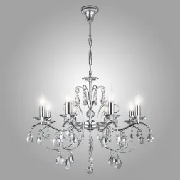 Подвесная люстра Eurosvet Симфония 10059/8 хром/прозрачный хрусталь Strotskis