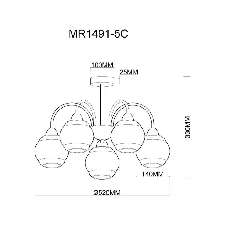 Потолочная люстра MyFar Kris MR1491-5C в Нижнем Новгороде