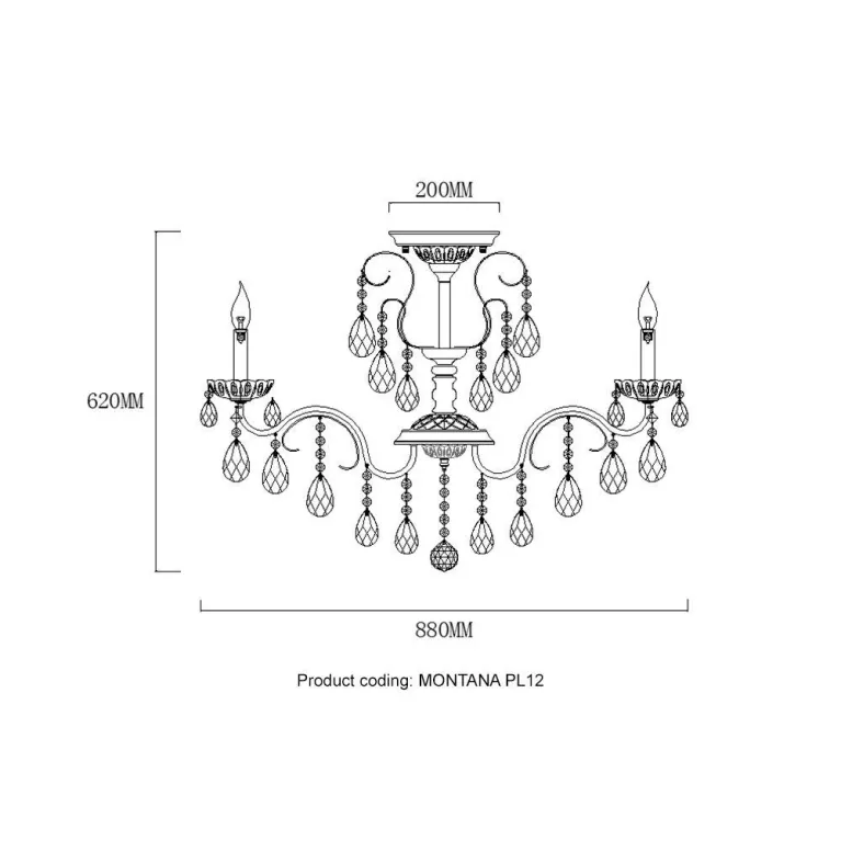 Потолочная люстра Crystal Lux Montana PL12 в Нижнем Новгороде