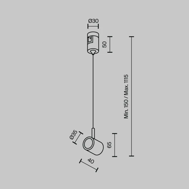 Коннектор с тросовым подвесом для магнитного шинопровода Maytoni Technical Tau Flarity TRA154SW-1B в Нижнем Новгороде