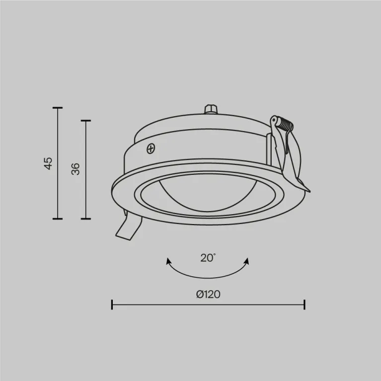 Встраиваемый светильник Maytoni Lens DL105-12W4K-B в Нижнем Новгороде