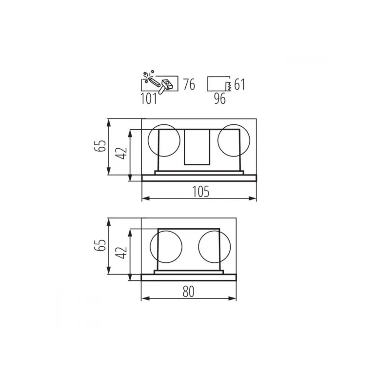 Подсветка для лестниц и ступеней Kanlux Glasi Led 3W P WW-GR 33692 в Нижнем Новгороде
