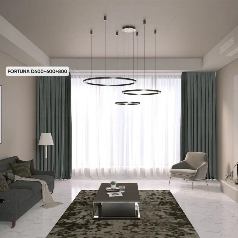 Подвесная люстра Crystal Lux FORTUNA SP158W LED BLACK в Нижнем Новгороде