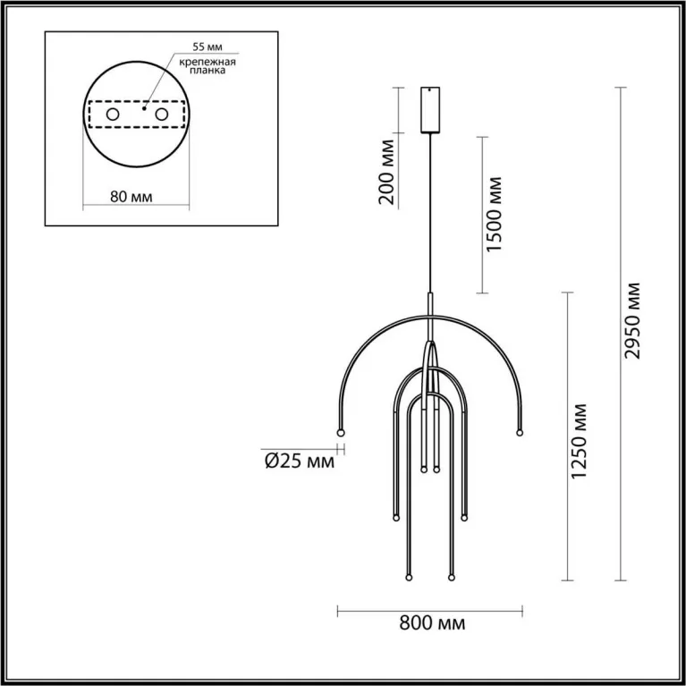 Подвесной светильник Odeon Light MEMFI 6633/95L в Нижнем Новгороде