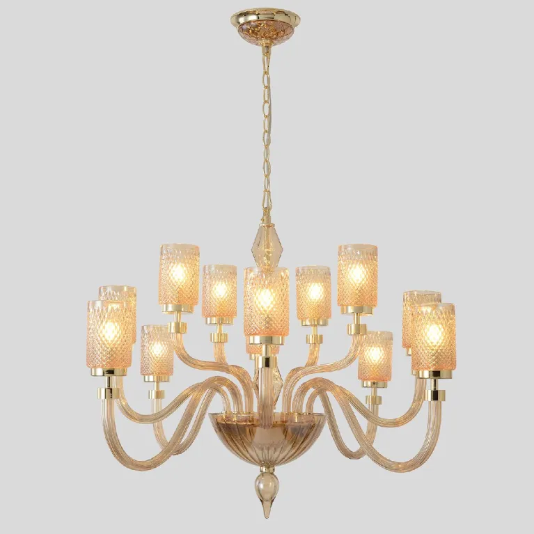 Подвесная люстра Crystal Lux SILVESTRO SP12 AMBER в Нижнем Новгороде