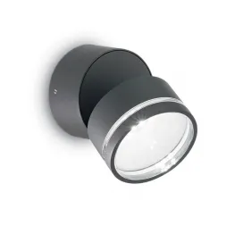 Уличный настенный светодиодный светильник Ideal Lux Omega Ap Round Antracite 4000K