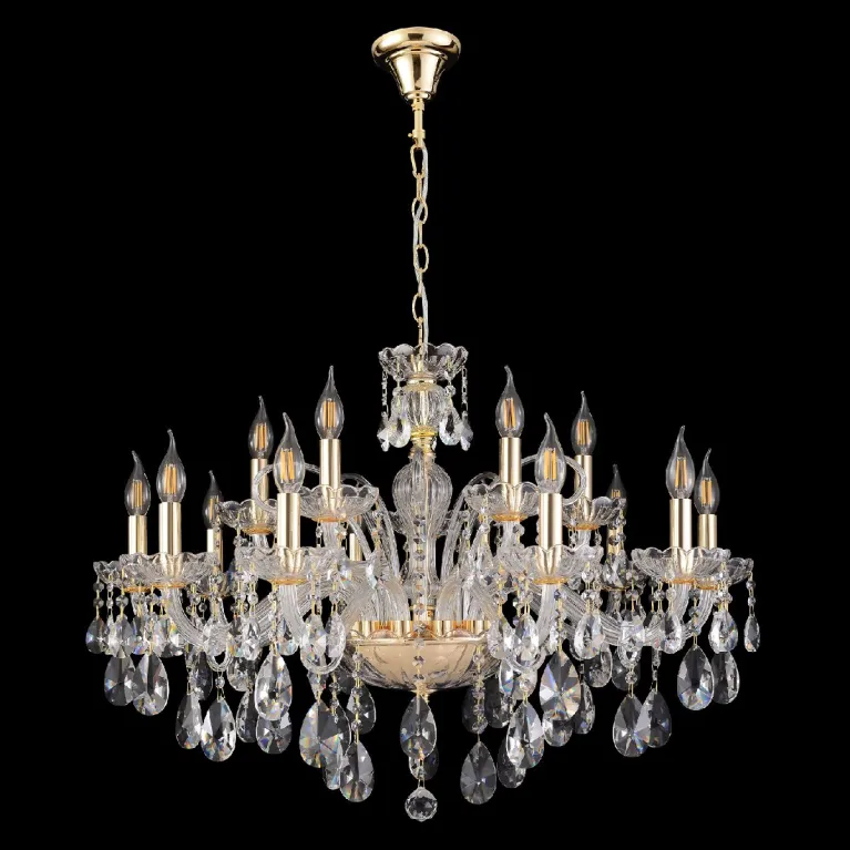 Подвесная люстра Crystal Lux MONICA SP10+5 GOLD в Нижнем Новгороде