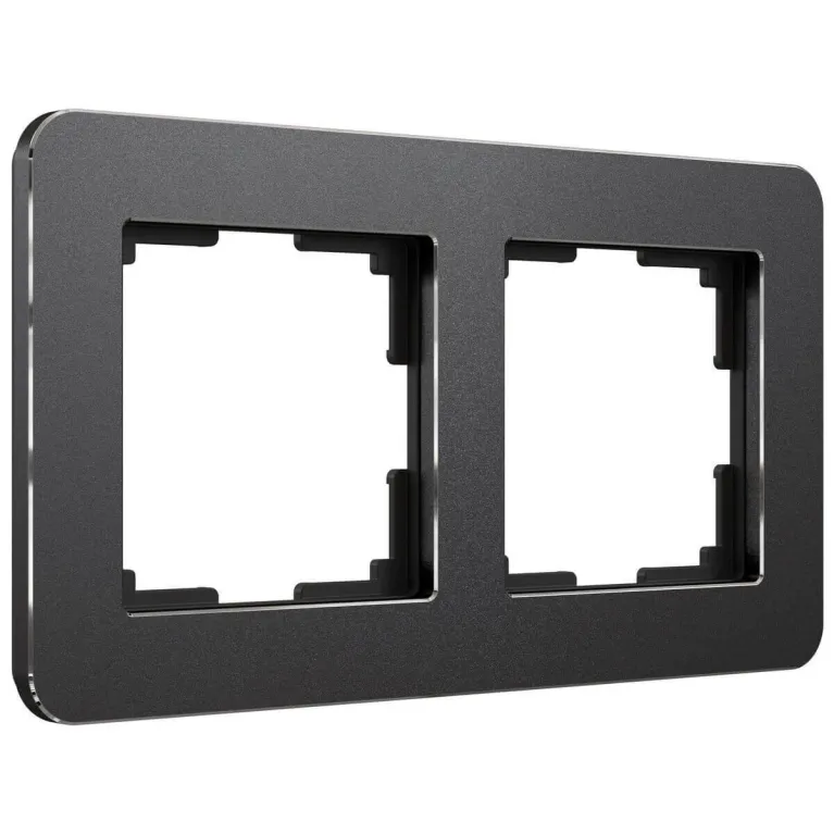 Рамка Werkel Platinum на 2 поста черный алюминий W0022608 4690389184451 в Нижнем Новгороде