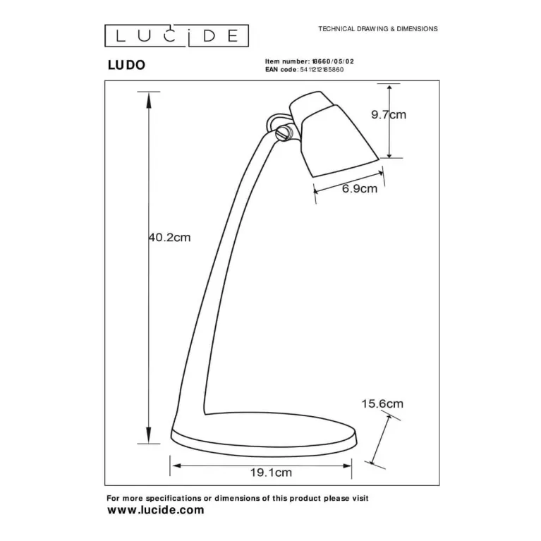 Настольная светодиодная лампа Lucide LUDO 18660/05/02 в Нижнем Новгороде