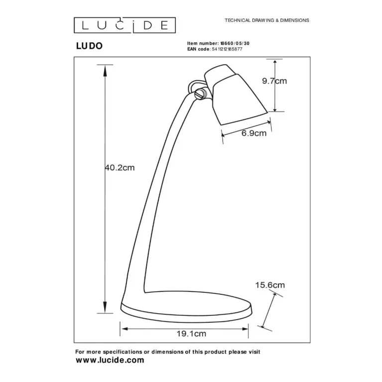 Настольная светодиодная лампа Lucide LUDO 18660/05/30 в Нижнем Новгороде
