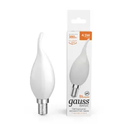 Светодиодная филаментная лампа Gauss Basic Filament Е14 4,5W 2700K 1045115