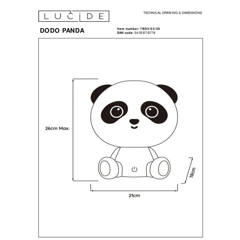 Настольная лампа Lucide Dodo Panda 71593/03/30 в Нижнем Новгороде