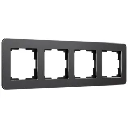 Рамка Werkel Platinum на 4 поста черный алюминий W0042608 4690389184512
