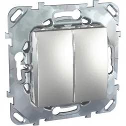 Переключатель двухклавишный Schneider Electric Unica 10AX 250V MGU5.213.30ZD