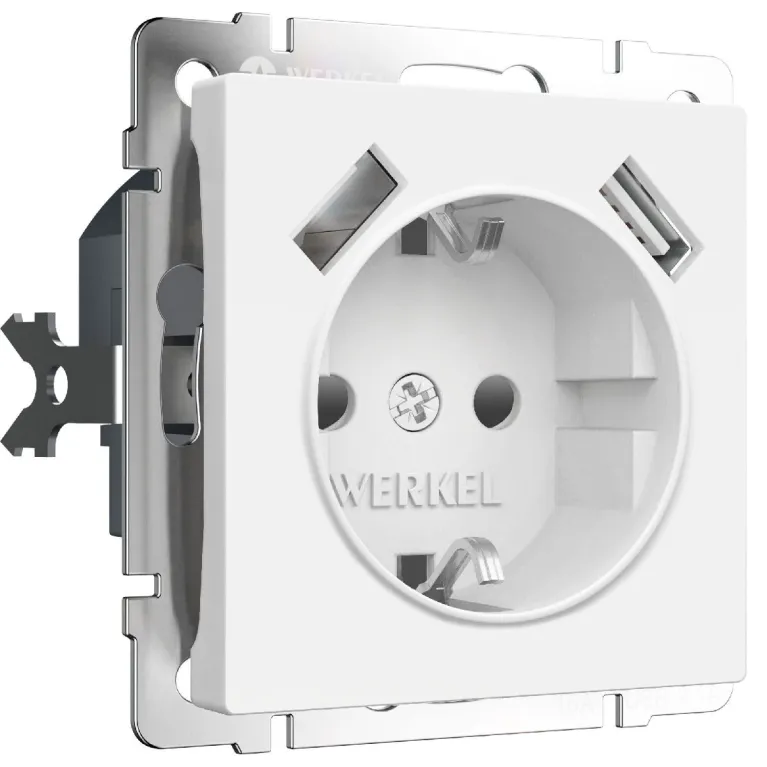 Розетка с заземлением, шторками и USBх2 Werkel 4690389191992 W1171561 a062406 в Нижнем Новгороде