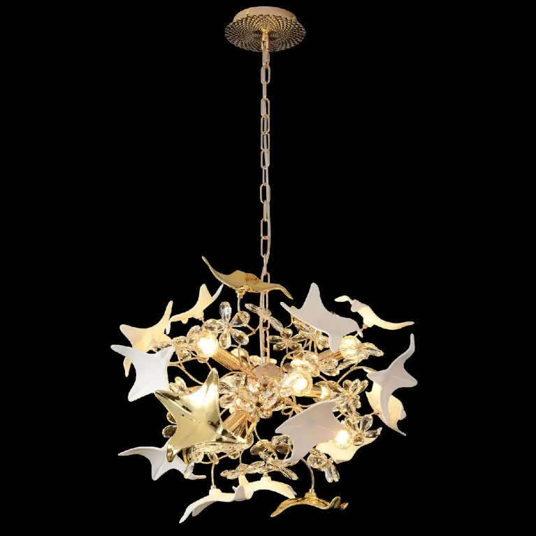 Подвесная люстра Crystal Lux LETISIA SP9 GOLD в Нижнем Новгороде