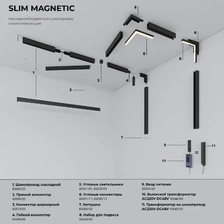 Трековый магнитный светильник Elektrostandard Slim Magnetic 4690389206528 85013/01 a067380 в Нижнем Новгороде