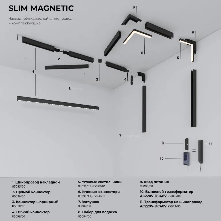 Трековый магнитный светильник Elektrostandard Slim Magnetic 4690389206511 85012/01 a067379 в Нижнем Новгороде
