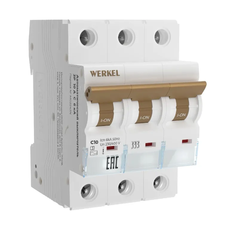 Автоматический выключатель 3P 10 A C 6 kА Werkel W903P106 4690389192784 a062548 в Нижнем Новгороде