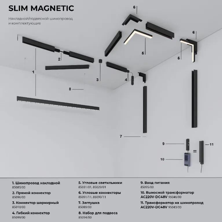 Трековый магнитный светильник Elektrostandard Slim Magnetic 4690389206412 85010/01 a067370 в Нижнем Новгороде
