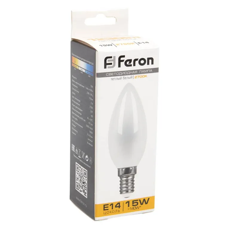 Лампа светодиодная Feron E14 15W 2700K Свеча Матовая 38255 в Нижнем Новгороде