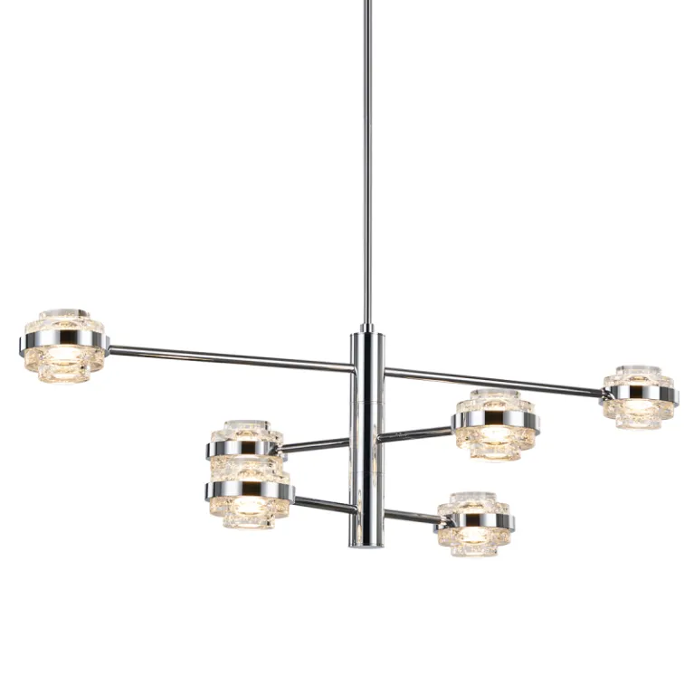 Люстра на штанге Delight Collection MD22030002 MX22030002-6A chrome/clear в Нижнем Новгороде