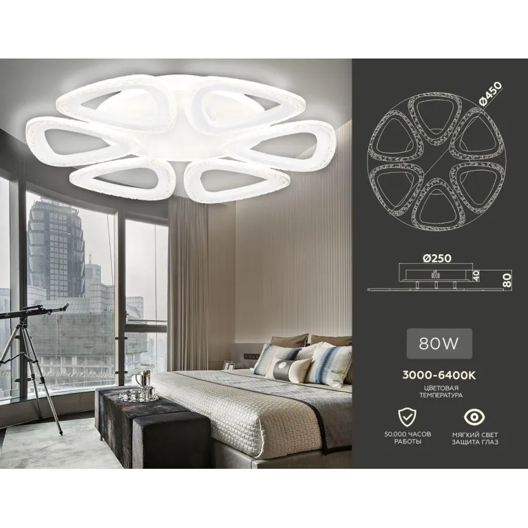 Потолочная светодиодная люстра Ambrella light Acrylica Original FA4518 в Нижнем Новгороде