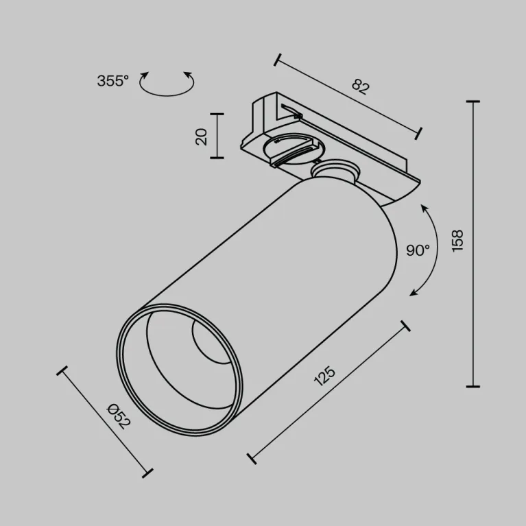 Трековый однофазный светильник Maytoni Focus Led TR021-1-12W4K-W-BBS в Нижнем Новгороде