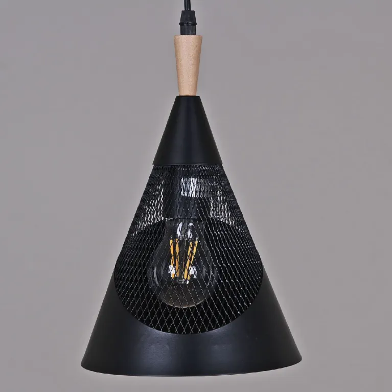 Подвесной светильник Reluce 03250-3.9-01 BK+WOOD в Нижнем Новгороде