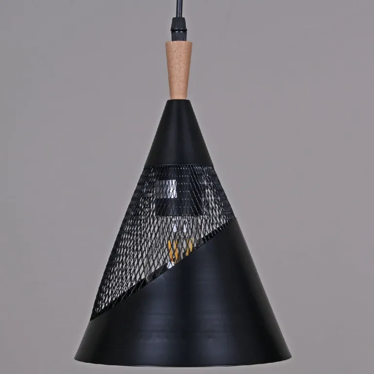 Подвесной светильник Reluce 03250-3.9-01 BK+WOOD в Нижнем Новгороде