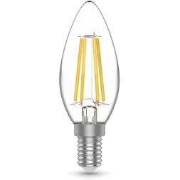 Светодиодная филаментная лампа Gauss Basic Filament E14 4W 4000K свеча 50312242
