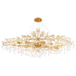 Подвесная люстра Crystal Lux REINA V2 SP12 L1500 GOLD PEARL