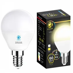 Лампа светодиодная Ambrella light E14 6W 3000K белая 204114