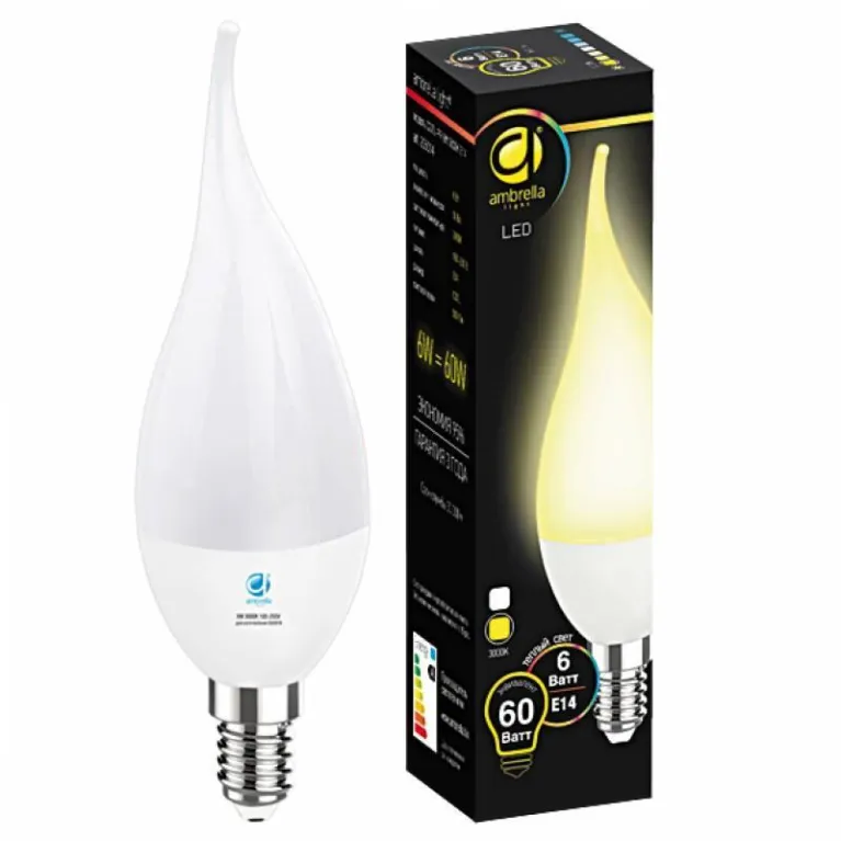 Лампа светодиодная Ambrella light E14 6W 3000K белая 205014 в Нижнем Новгороде