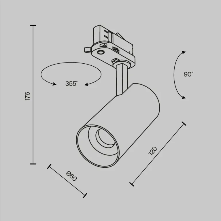 Трековый трехфазный светильник Maytoni Focus Led TR197-3-12WCCT-M-W в Нижнем Новгороде