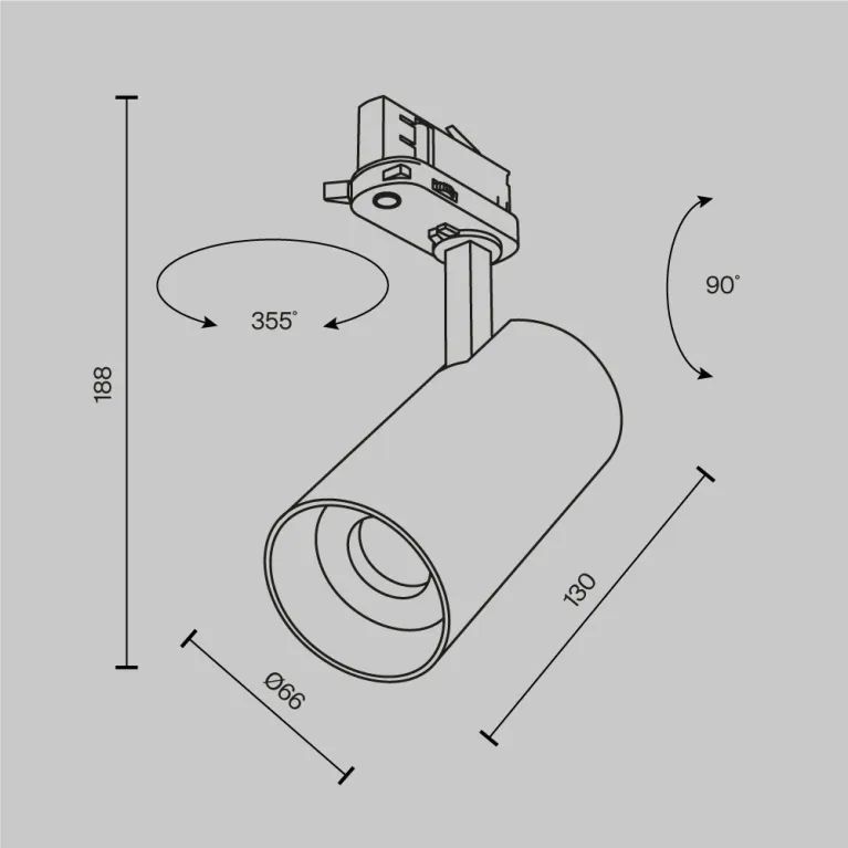 Трековый трехфазный светильник Maytoni Focus Led TR197-3-20WCCT-M-B в Нижнем Новгороде