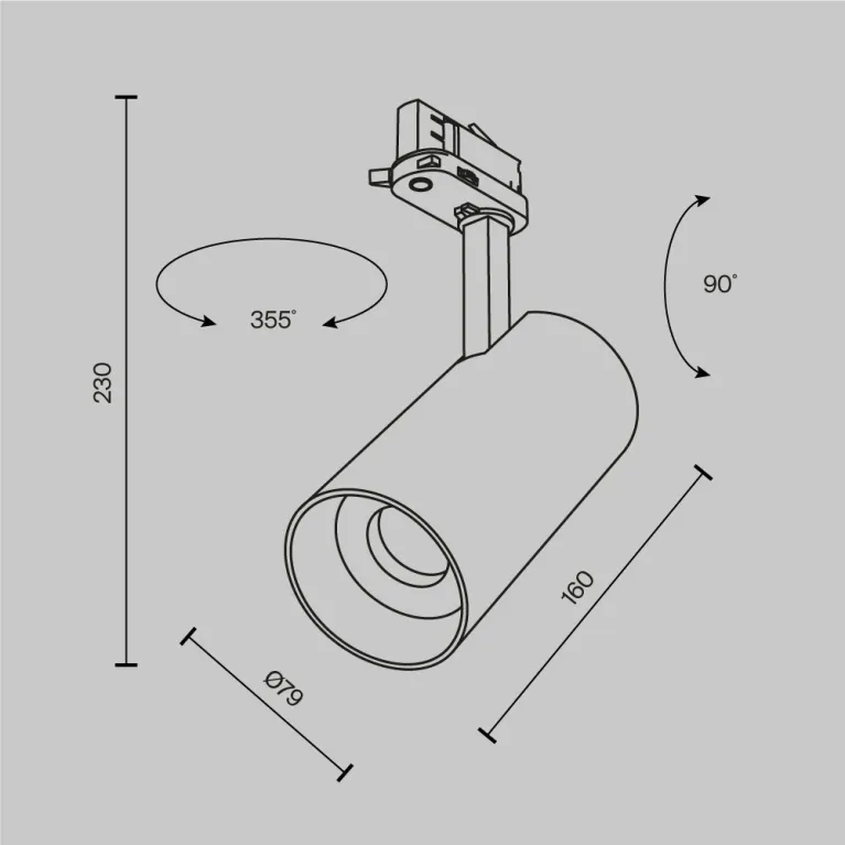 Трековый трехфазный светильник Maytoni Focus Led TR197-3-30WCCT-M-B в Нижнем Новгороде