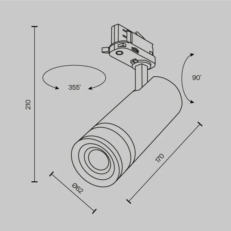 Трековый трехфазный светильник Maytoni Focus Zoom TR198-3-20W2.7K-Z-W в Нижнем Новгороде