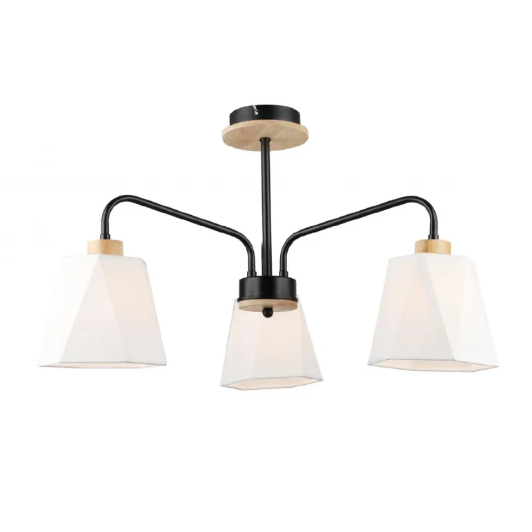 Люстра на штанге IMEX MD.5714-3-S-BK+WOOD в Нижнем Новгороде