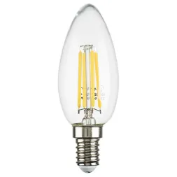 Лампа светодиодная филаментная Lightstar LED Filament E14 6W 3000K свеча прозрачная 933502