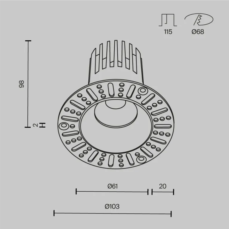 Встраиваемый светильник Maytoni Technical Dip DL121-15W-3K-TRS-W в Нижнем Новгороде