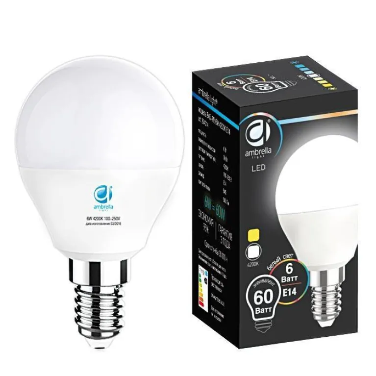 Лампа светодиодная Ambrella light E14 6W 4200K белая 204014 в Нижнем Новгороде