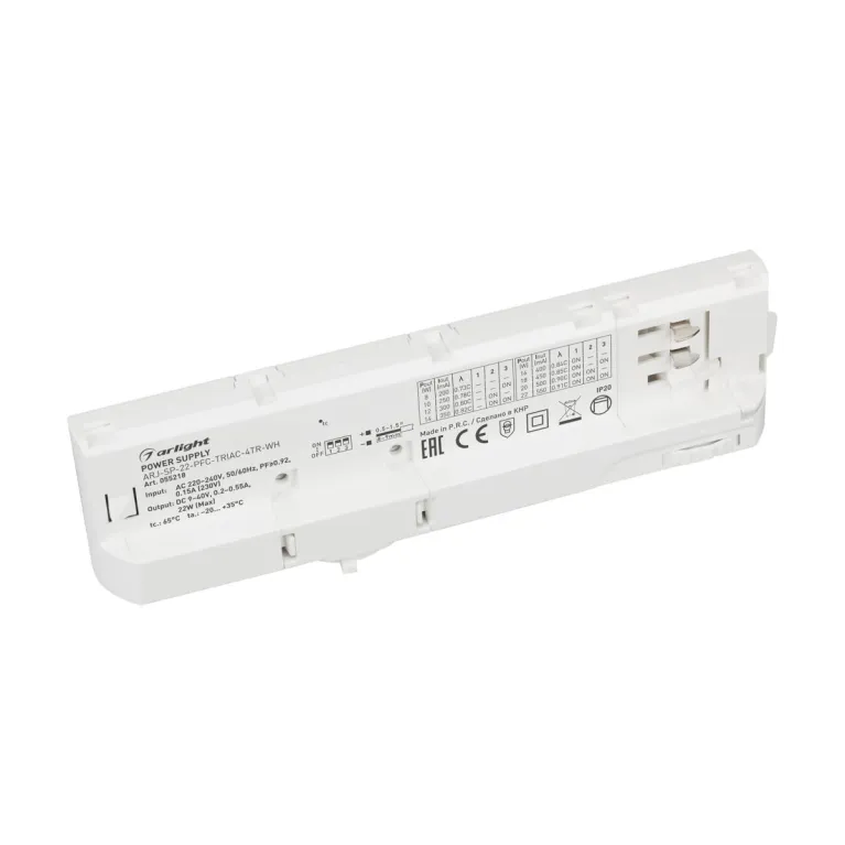 Блок питания для трековых систем Arlight ARJ-SP-22-PFC-TRIAC-4TR-WH (22W, 9-40V, 0.2-0.55A) 055218 в Нижнем Новгороде